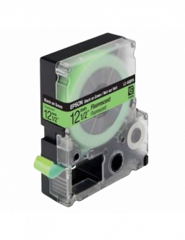 Cartuș de etichete Epson Tape Cartridge EPSON 12mm9m, Fluor BlkGreen, LK4GBF C53S654018