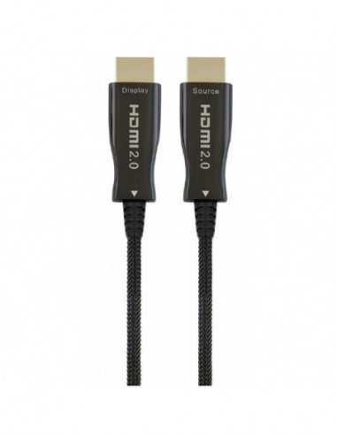 Видеокабели HDMI / VGA / DVI / DP Cable HDMI to HDMI Active Optical 20.0m Cablexpert, 4K UHDat60Hz, chipset Philips, CCBP-HDMI-A