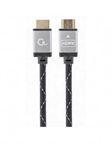 Cabluri video HDMI - VGA - DVI - DP Blister retail HDMI to HDMI with Ethernet CablexpertSelect Plus Series, 2.0m, 4K UHD, CCB-HD