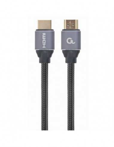 Cabluri video HDMI - VGA - DVI - DP Blister retail HDMI to HDMI with Ethernet Cablexpert Premium series, 1.0m, 4K UHD, CCBP-HDM