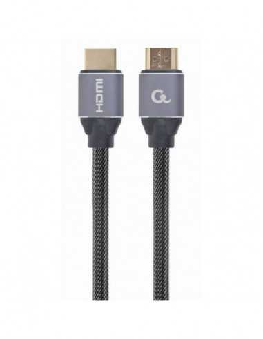Cabluri video HDMI - VGA - DVI - DP Blister retail HDMI to HDMI with Ethernet Cablexpert Premium series, 7.5m, 4K UHD