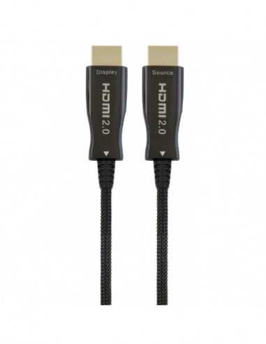 Видеокабели HDMI / VGA / DVI / DP Cable HDMI to HDMI Active Optical 80.0m Cablexpert, 4K UHDat60Hz, chipset Philips, CCBP-HDMI-A