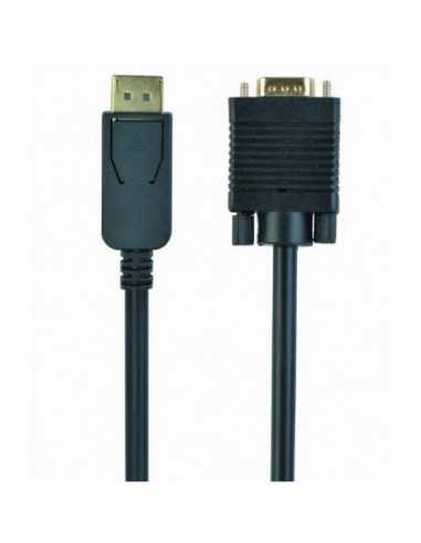 Cabluri video HDMI - VGA - DVI - DP Cable DP to VGA 1.8m Cablexpert, CCP-DPM-VGAM-6