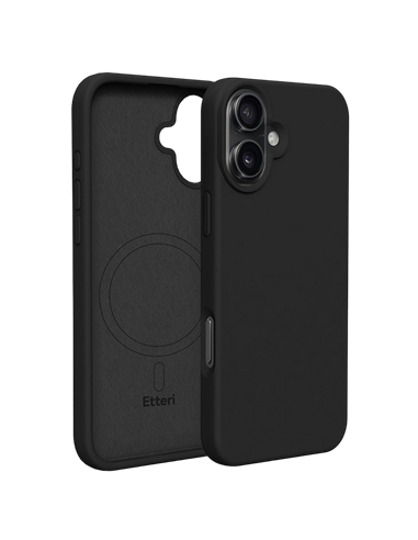 Чехол Etteri Silicone Mag case для iPhone 16 Plus, Чёрный