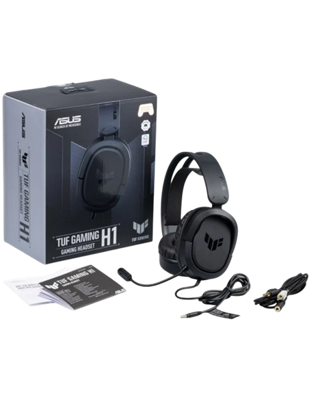 Игровая Гарнитура ASUS TUF Gaming H1, Проводной аналоговый, Чёрный