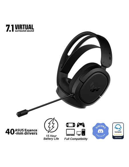 Căști gaming ASUS TUF Gaming H1, Cu fir, Negru