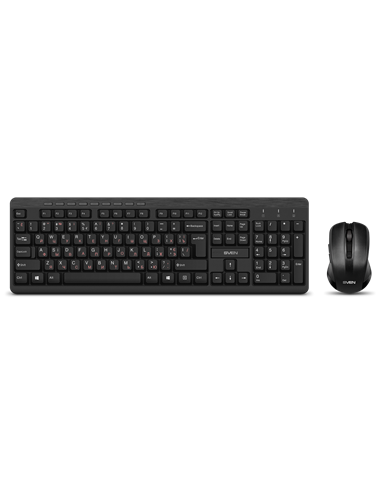 Set Tastatură + Mouse SVEN KB-C3400W, Fără fir, Negru