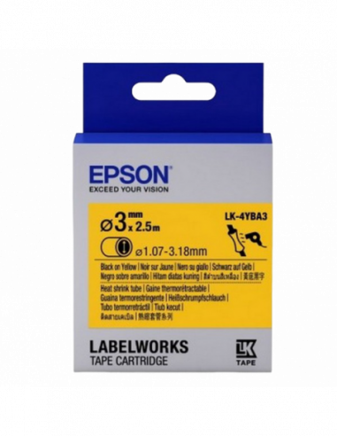 Cartuș de etichete Epson Tape Heat Shrink Tube EPSON LK4YBA3 HST BlkYell d32,5, C53S654905