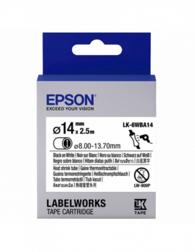 Cartuș de etichete Epson Tape Heat Shrink Tube EPSON LK6WBA14 HST BlkWht d142,5, C53S656903