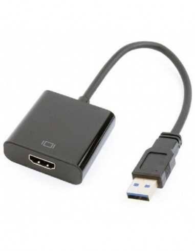 Adaptoare video, convertoare Adapter USB 3.0 male to HDMI female, Cablexpert A-USB3-HDMI-02