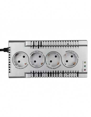 Stabilizatoare Stabilizer Voltage SVEN VR-F1000, max.320W, Output: 4 × CEE74 (2 for AVR, 2 for surge protection)