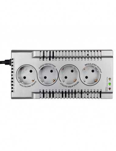 Stabilizatoare Stabilizer Voltage SVEN VR-F1500, max.500W, Output: 4 × CEE74 (2 for AVR, 2 for surge protection)