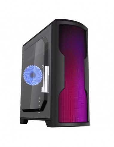 Carcase Gamemax Case ATX GAMEMAX G562-RGB, wo PSU, 1x120mm, Blue LED, 75 RGB LED Front Panel, USB3.0, Black