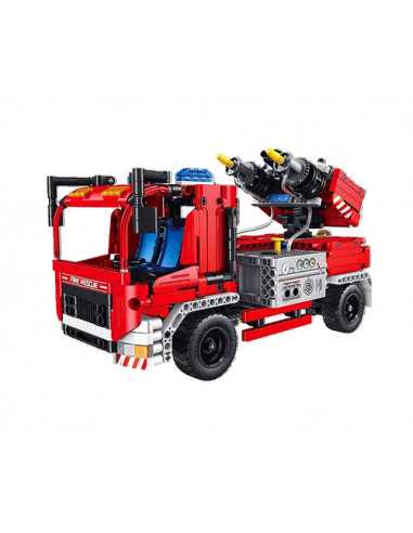 Cuburi Techno 1801, XTech Bricks: Mini Fire Truck With Water Spraying, 163 pcs