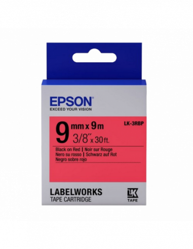 Cartuș de etichete Epson Tape Cartridge EPSON 9mm9m Pastel BlackRed, LK3RBP C53S653001