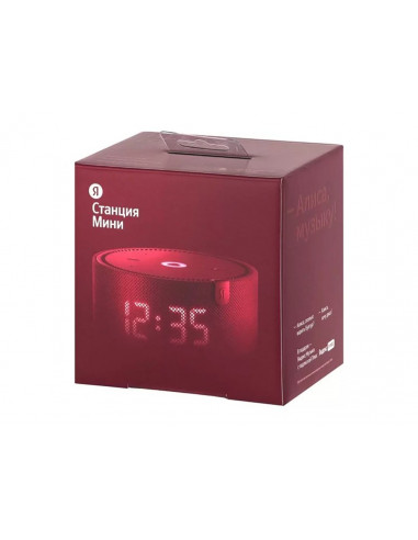 Умная колонка Yandex Station Mini YNDX-00020R, YandexGPT с Часами, Красный