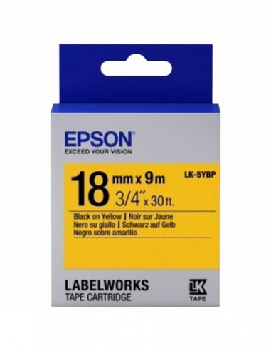 Cartuș de etichete Epson Tape Cartridge EPSON 18mm9m Pastel BlackYellow, LK5YBP, C53S655003