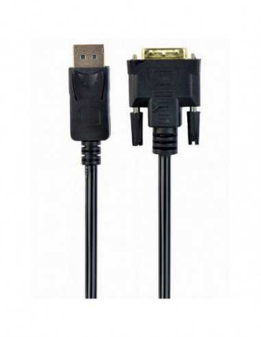 Адаптеры Cable DP to DVI 3.0m, Cablexpert, CC-DPM-DVIM-3M, Black