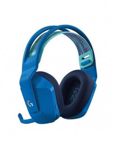Căști pentru jocuri Logitech Gaming Wireless Headset Logitech G733, 40mm drivers, 20-20kHz, 39 Ohm, 87.5dB, 278g, 29h, BLUE VO!C