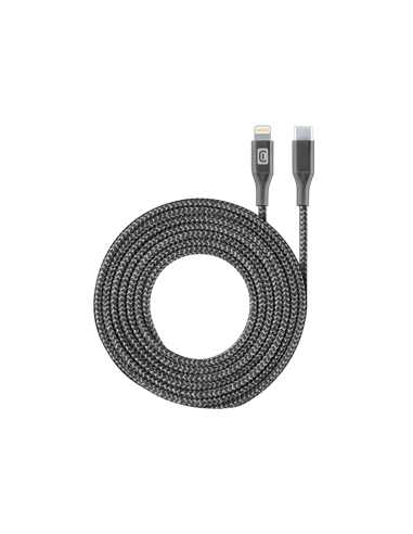 Кабель для передачи данных Cellularline Long Cable, Lightning/USB Type-C, 2,5м, Чёрный