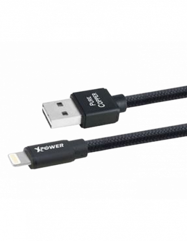 Cablu Lightning to USB Xpower Lightning cable, Nylon Black