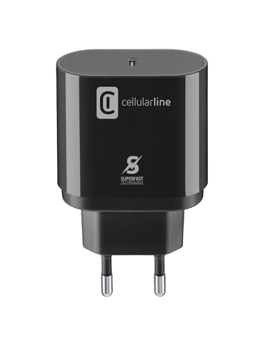 Зарядное устройство Cellularline USB-C Charger 25W, Чёрный