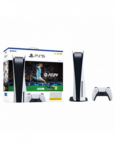 Игровые приставки Sony PlayStation 5 Disc Edition 825GB + EA Sports FC24 - White EU