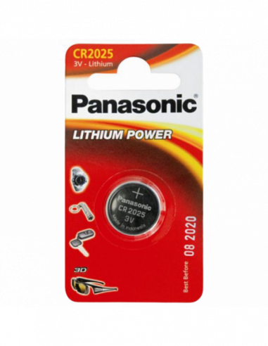 Baterii tablete: clasa CR, LR CR2025, Blister1, Panasonic, CR-2025EL1B