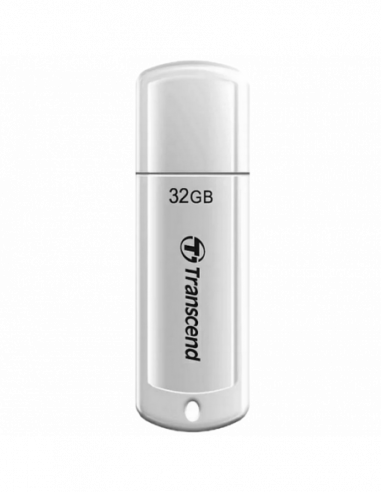 Пластик, классика с колпачком 32GB USB2.0 Flash Drive Transcend JetFlash 370, White, Classic Cap (RW:188MBs)