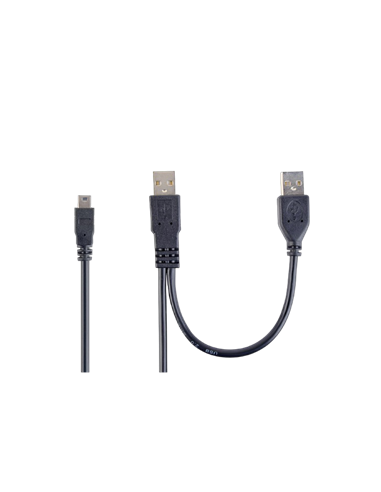 Cablu de încărcare și date Cablexpert CCP-USB22-AM5P-3, 2 х USB 2.0/Mini-USB, 0,9 m, Negru