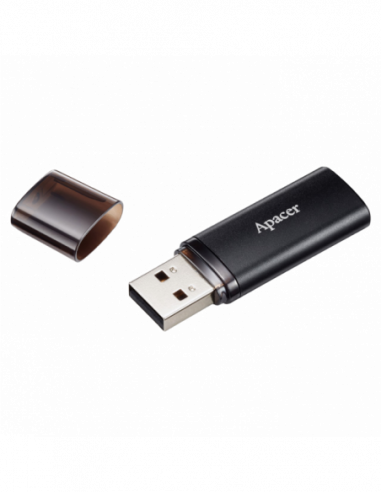 Пластик, классика с колпачком 64GB USB3.1 Flash Drive Apacer AH25B, Black, Matte Metal, Classic Cap (AP64GAH25BB-1)