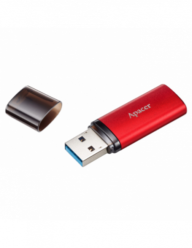 Plastic, clasic cu capac 64GB USB3.1 Flash Drive Apacer AH25B, Red, Matte Metal Shell, Classic Cap (AP64GAH25BR-1)