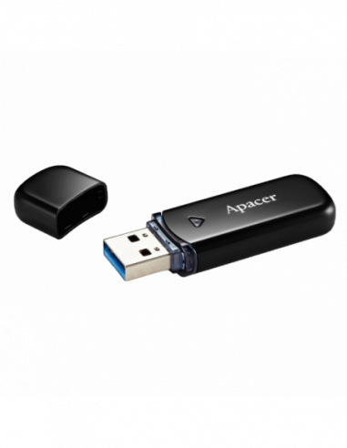 Plastic, clasic cu capac 64GB USB3.1 Flash Drive Apacer AH355, Black, Classic Cap (AP64GAH355B-1)