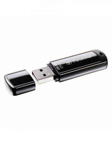 Пластик, классика с колпачком 128GB USB3.1 Flash Drive Transcend JetFlash 700, Black, Classic Cap (RW:9040MBs)