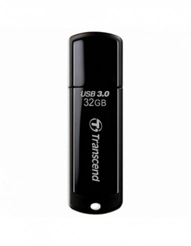 Пластик, классика с колпачком 32GB USB3.1 Flash Drive Transcend JetFlash 700, Black, Classic (RW:9020MBs)