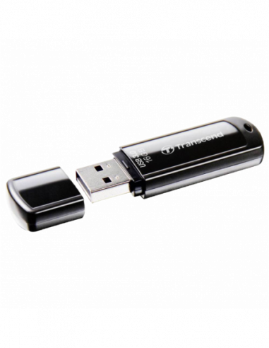 Пластик, классика с колпачком 16GB USB3.1 Flash Drive Transcend JetFlash 700, Black, Classic Cap (RW:9020MBs)