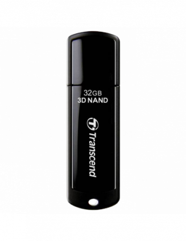 Plastic, clasic cu capac 32GB USB3.1 Flash Drive Transcend JetFlash 280T, Black, Endurance 3D NAND (RW:14040MBs) Bulk