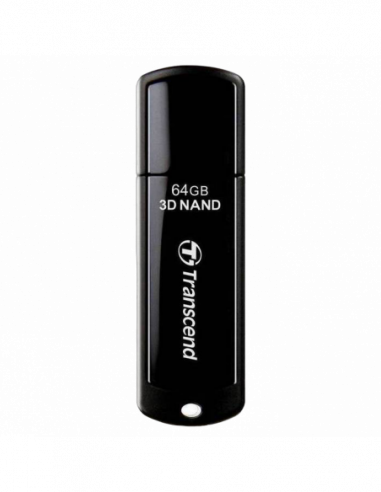 Plastic, clasic cu capac 64GB USB3.1 Flash Drive Transcend JetFlash 280T, Black, Endurance 3D NAND (RW:14040MBs) Bulk