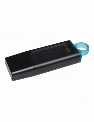 Пластик, классика с колпачком 64GB USB3.2 Flash Drive Kingston DataTraveler Exodia (DTX64GB), Black, Plastic, Classic Cap