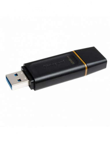 Пластик, классика с колпачком 128GB USB3.2 Flash Drive Kingston DataTraveler Exodia (DTX128GB), Black, Plastic, Classic Cap