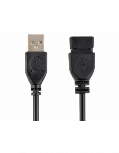 Удлинительный USB-кабель Cable USB, USB AMAF, 0.15 m, USB2.0, Black, Cablexpert, CCP-USB2-AMAF-0.15M