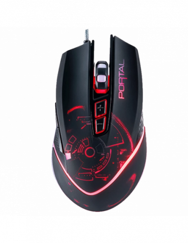 Mouse-uri pentru jocuri Qumo Gaming Mouse Qumo Portal, Optical,1200-3200 dpi, 6 buttons, Soft Touch, 4 color backlight, USB
