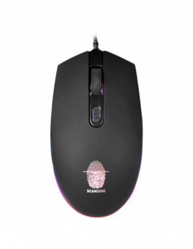 Игровые мыши Qumo Gaming Mouse Qumo Pretender, Optical,1200-3200 dpi, 4 buttons, 7 color backlight, USB