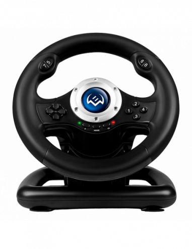 Volane Wheel SVEN GC-W500, 9.5, 180 degree, Pedals, 2-axis, 10 buttons, Vibration feedback, USB
