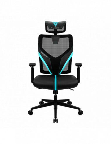 Игровые стулья и столы ThunderX3 Gaming Chair ThunderX3 Yama1 BlackCyan, User max load up to 150kg height 165-180cm