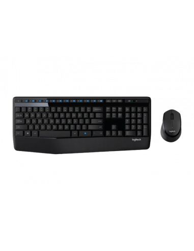 Клавиатуры Logitech Wireless Keyboard amp- Mouse Logitech MK345, Media keys, Spill-resist, Palm rest, 1000dpi, 3 buttons, 2xAAA1