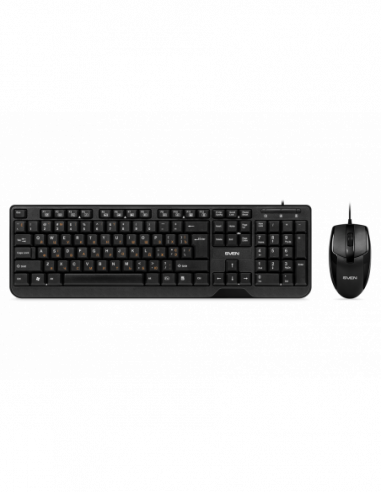 Клавиатуры SVEN Keyboard amp- Mouse SVEN KB-S330C, Fullsize layout, Splash proof, Fn key, Black, USB