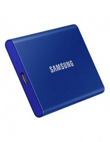 USB3.0 Внешний портативный SSD .500GB (USB3.2Type-C) Samsung Portable SSD T7 , Blue (85x57x8mm, 58g, RW:10501000MBs)