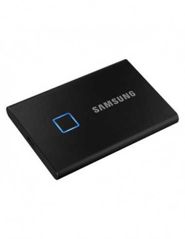 USB3.0 Внешний портативный SSD 2.0TB (USB3.2Type-C) Samsung Portable SSD T7 Touch, FP ID, Black (85x57x8mm, 58g, RW:1050MBs)