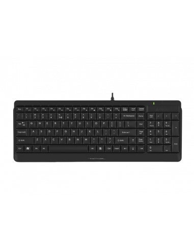 Клавиатуры A4Tech Keyboard A4Tech FK15, Full-Size Compact Design, 12 Fn keys, Laser Engraving, Splash Proof, 1.5m, USB, ENRURO, 